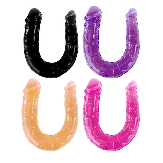 BOOMERANG PÊNIS DUPLO COM VEIAS E GLANDE DIVERSÃO AO CUBO